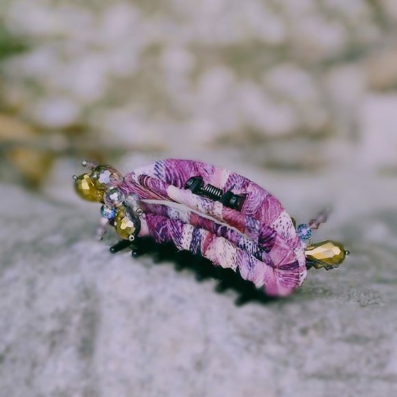 Handmade Flower Hair Clip Purple Floral Jaw Clip - Picture 1 of 7